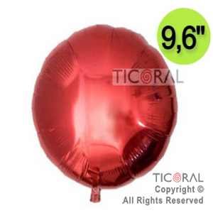 GLOBO MYLAR REDONDO 9.6 ROJO METALIZADO ENVASADO HS444-3 X 1(x 5)